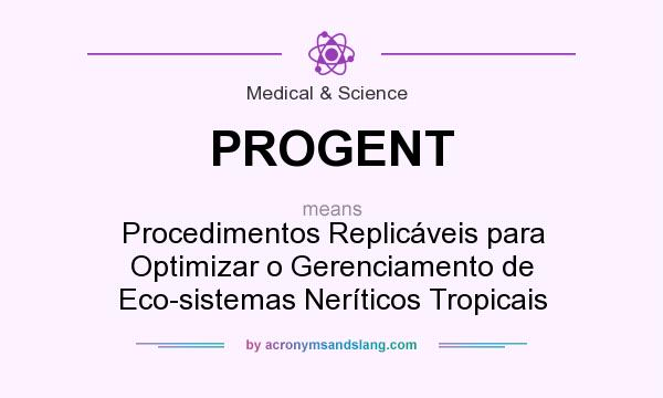 What does PROGENT mean? It stands for Procedimentos Replicáveis para Optimizar o Gerenciamento de Eco-sistemas Neríticos Tropicais