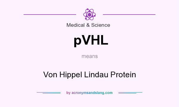 What does pVHL mean? It stands for Von Hippel Lindau Protein