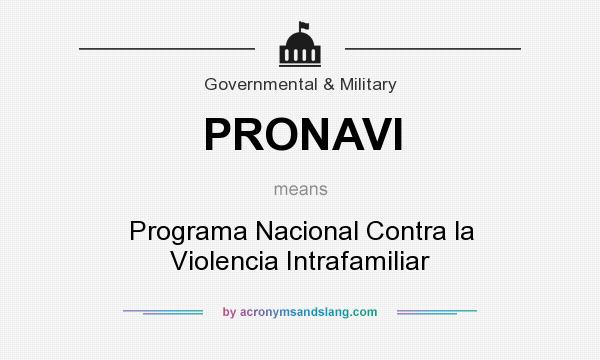 What does PRONAVI mean? It stands for Programa Nacional Contra la Violencia Intrafamiliar