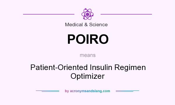 What does POIRO mean? It stands for Patient-Oriented Insulin Regimen Optimizer