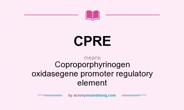 What does CPRE mean? It stands for Coproporphyrinogen oxidasegene promoter regulatory element