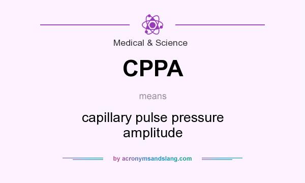 What does CPPA mean? It stands for capillary pulse pressure amplitude