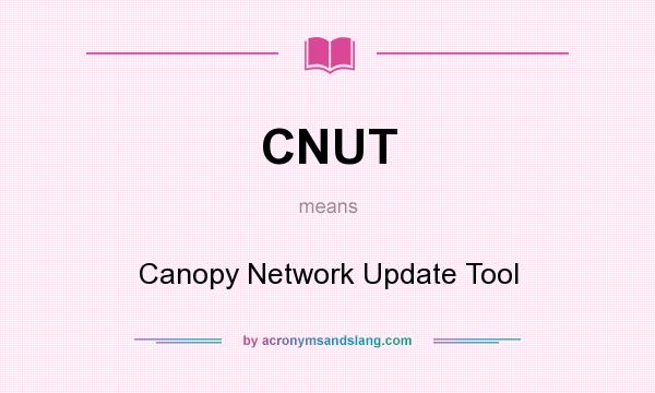 What does CNUT mean? It stands for Canopy Network Update Tool