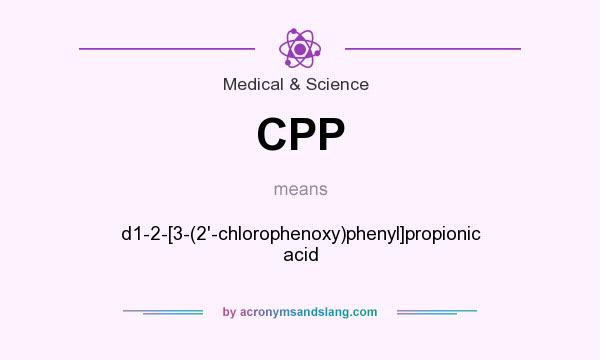 What does CPP mean? It stands for d1-2-[3-(2`-chlorophenoxy)phenyl]propionic acid