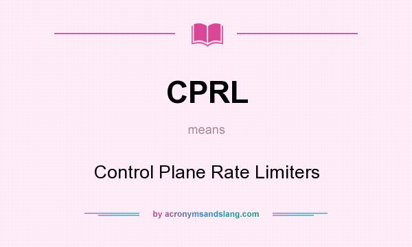 What does CPRL mean? It stands for Control Plane Rate Limiters