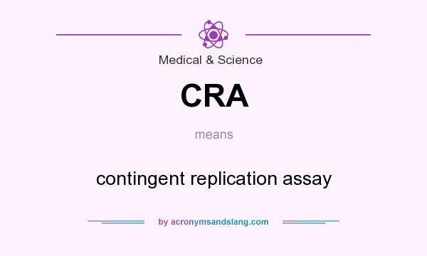 What does CRA mean? It stands for contingent replication assay