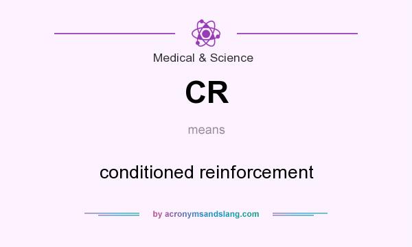 What does CR mean? It stands for conditioned reinforcement