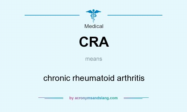What does CRA mean? It stands for chronic rheumatoid arthritis