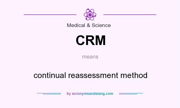 What does CRM mean? It stands for continual reassessment method