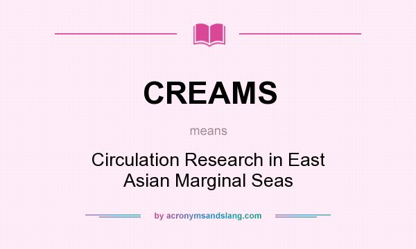 What does CREAMS mean? It stands for Circulation Research in East Asian Marginal Seas