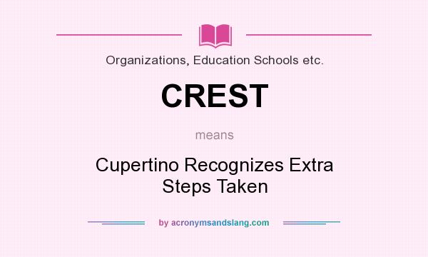What does CREST mean? It stands for Cupertino Recognizes Extra Steps Taken