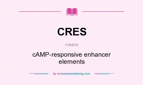What does CRES mean? It stands for cAMP-responsive enhancer elements