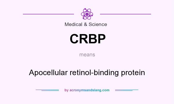 What does CRBP mean? It stands for Apocellular retinol-binding protein