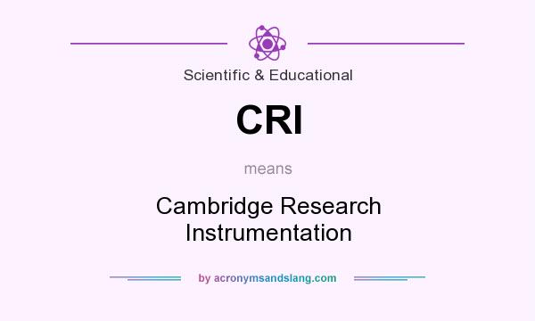 What does CRI mean? It stands for Cambridge Research Instrumentation