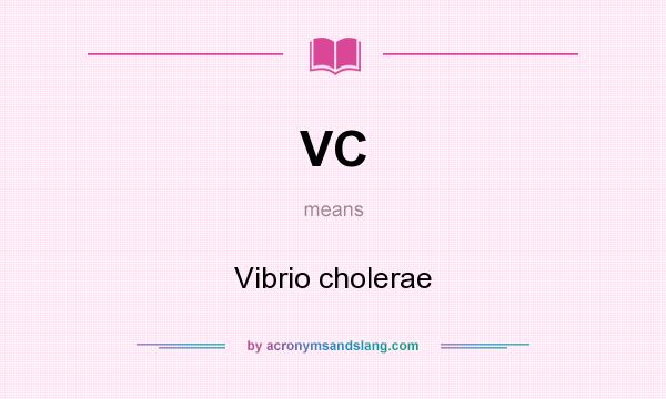 What does VC mean? It stands for Vibrio cholerae