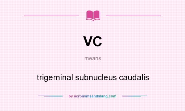 What does VC mean? It stands for trigeminal subnucleus caudalis
