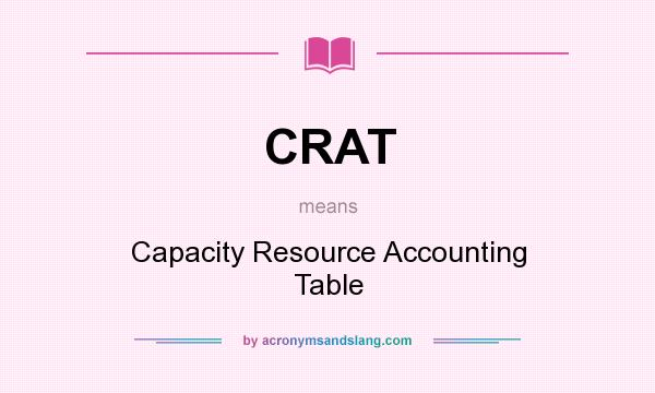 What does CRAT mean? It stands for Capacity Resource Accounting Table