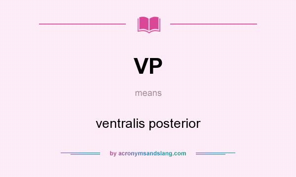 What does VP mean? It stands for ventralis posterior