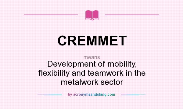 What does CREMMET mean? It stands for Development of mobility, flexibility and teamwork in the metalwork sector