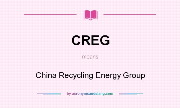 What does CREG mean? It stands for China Recycling Energy Group