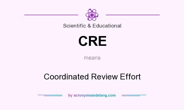 What does CRE mean? It stands for Coordinated Review Effort