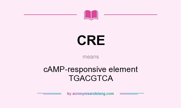 What does CRE mean? It stands for cAMP-responsive element TGACGTCA