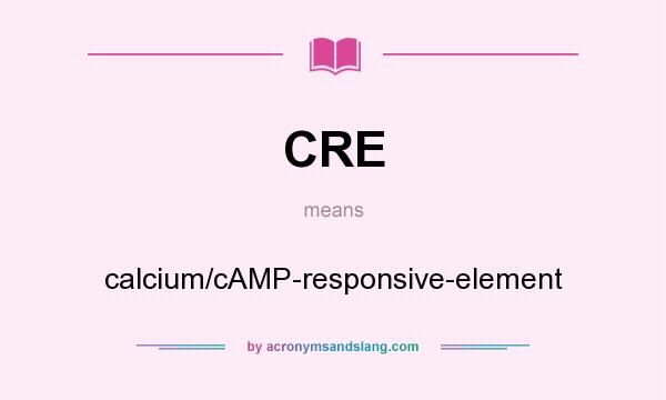 What does CRE mean? It stands for calcium/cAMP-responsive-element