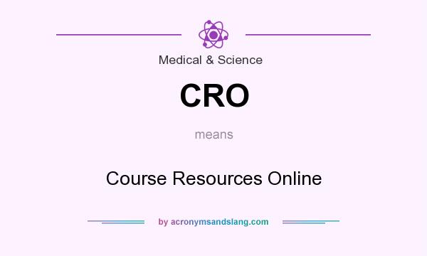 What does CRO mean? It stands for Course Resources Online