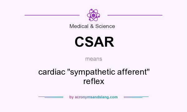 What does CSAR mean? It stands for cardiac sympathetic afferent reflex