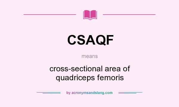 What does CSAQF mean? It stands for cross-sectional area of quadriceps femoris