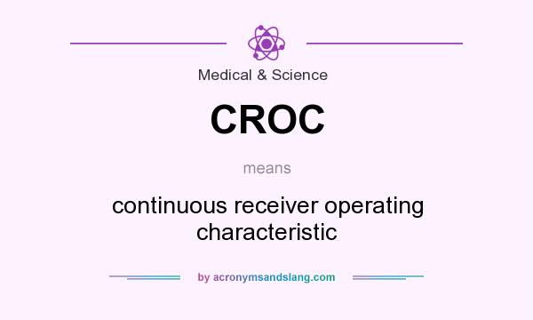 What does CROC mean? It stands for continuous receiver operating characteristic