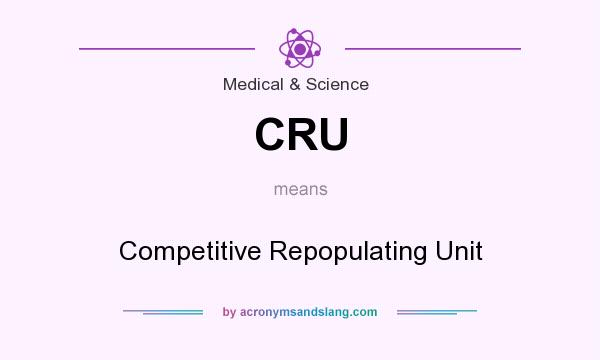 What does CRU mean? It stands for Competitive Repopulating Unit