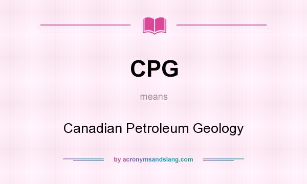 What does CPG mean? It stands for Canadian Petroleum Geology