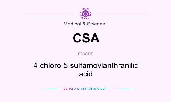 What does CSA mean? It stands for 4-chloro-5-sulfamoylanthranilic acid