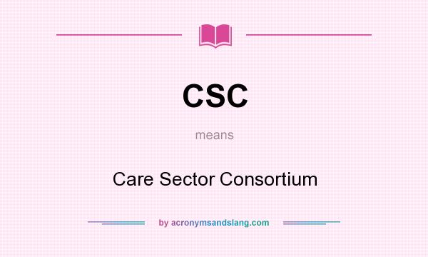 What does CSC mean? It stands for Care Sector Consortium