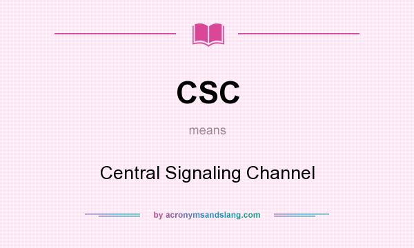 What does CSC mean? It stands for Central Signaling Channel