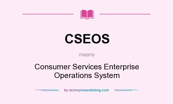 What does CSEOS mean? It stands for Consumer Services Enterprise Operations System