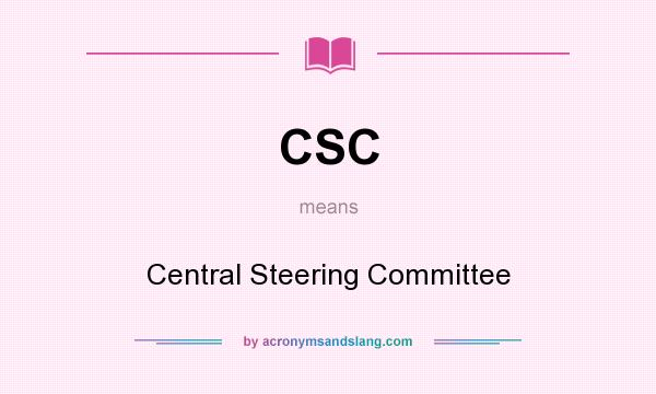 What does CSC mean? It stands for Central Steering Committee