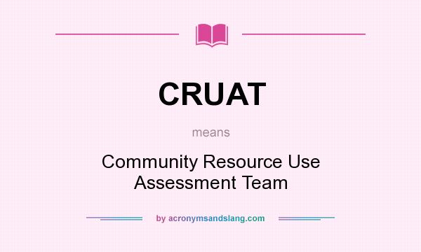 What does CRUAT mean? It stands for Community Resource Use Assessment Team