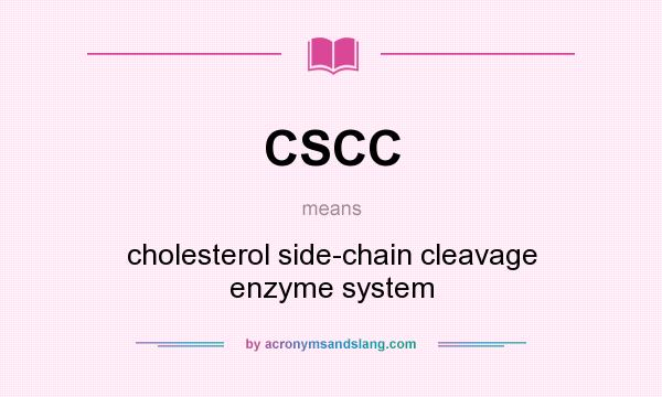 What does CSCC mean? It stands for cholesterol side-chain cleavage enzyme system
