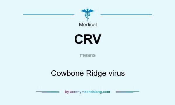 What does CRV mean? It stands for Cowbone Ridge virus