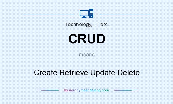 What does CRUD mean? It stands for Create Retrieve Update Delete