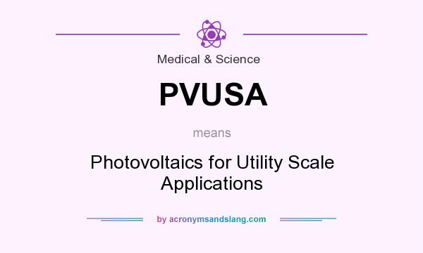What does PVUSA mean? It stands for Photovoltaics for Utility Scale Applications