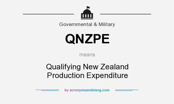 What does QNZPE mean? It stands for Qualifying New Zealand Production Expenditure