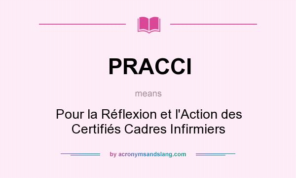 What does PRACCI mean? It stands for Pour la Réflexion et l`Action des Certifiés Cadres Infirmiers
