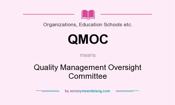 What does QMOC mean? It stands for Quality Management Oversight Committee