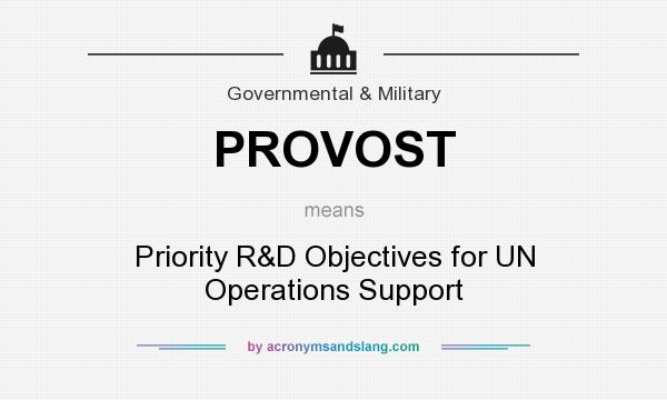 What does PROVOST mean? It stands for Priority R&D Objectives for UN Operations Support