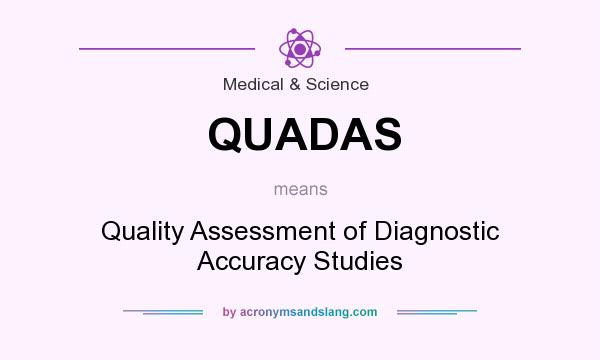 What does QUADAS mean? It stands for Quality Assessment of Diagnostic Accuracy Studies