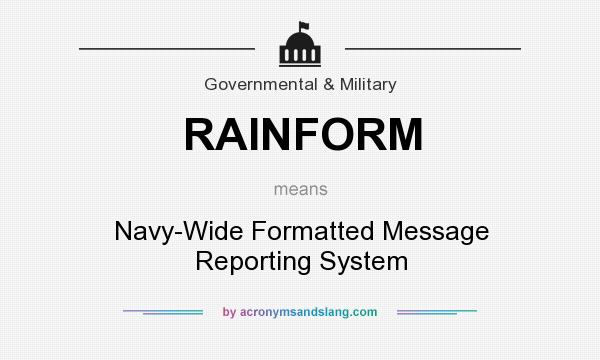 What does RAINFORM mean? It stands for Navy-Wide Formatted Message Reporting System
