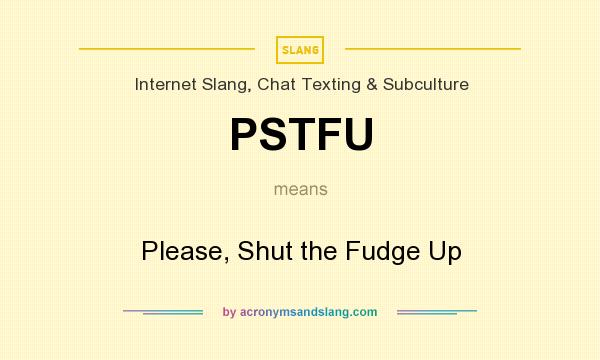 What does PSTFU mean? It stands for Please, Shut the Fudge Up